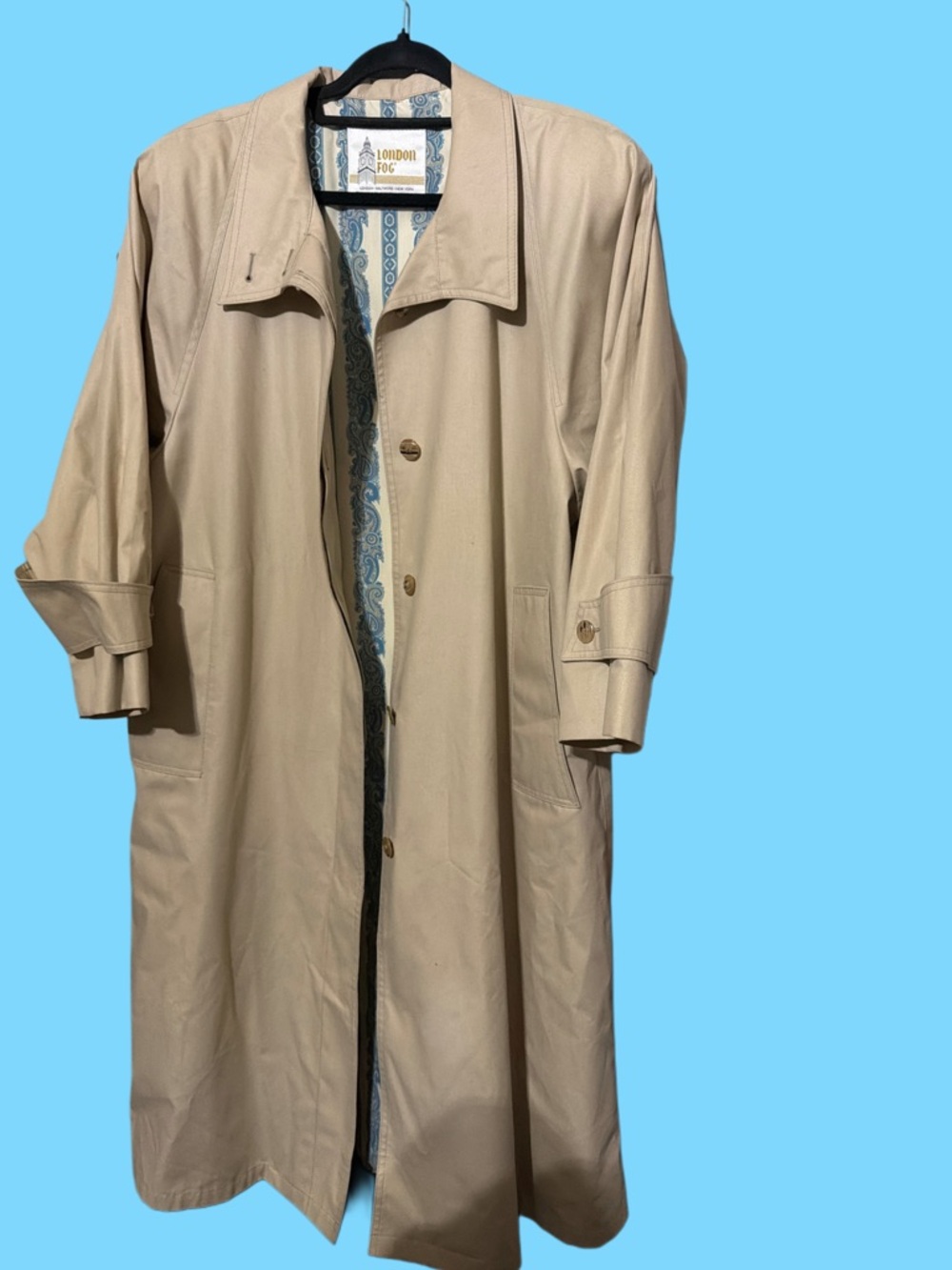 London Fog Women's Tan Trench Coat with Classic Collar